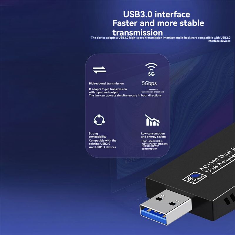 N36R-1300Mbps USB 3.0 Wifi Blu - Bluetooth Adapter Receiver recension och pris