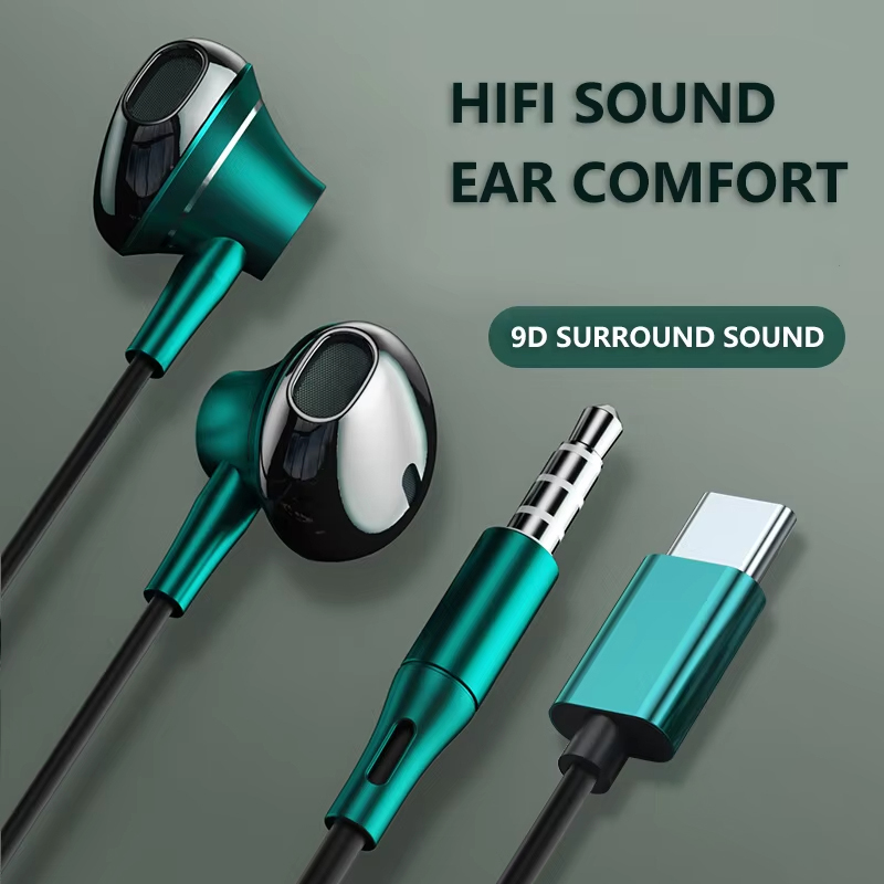 9D Bass Stereo Type C and 3.5m - Audiophile Headphone Wired recension och pris