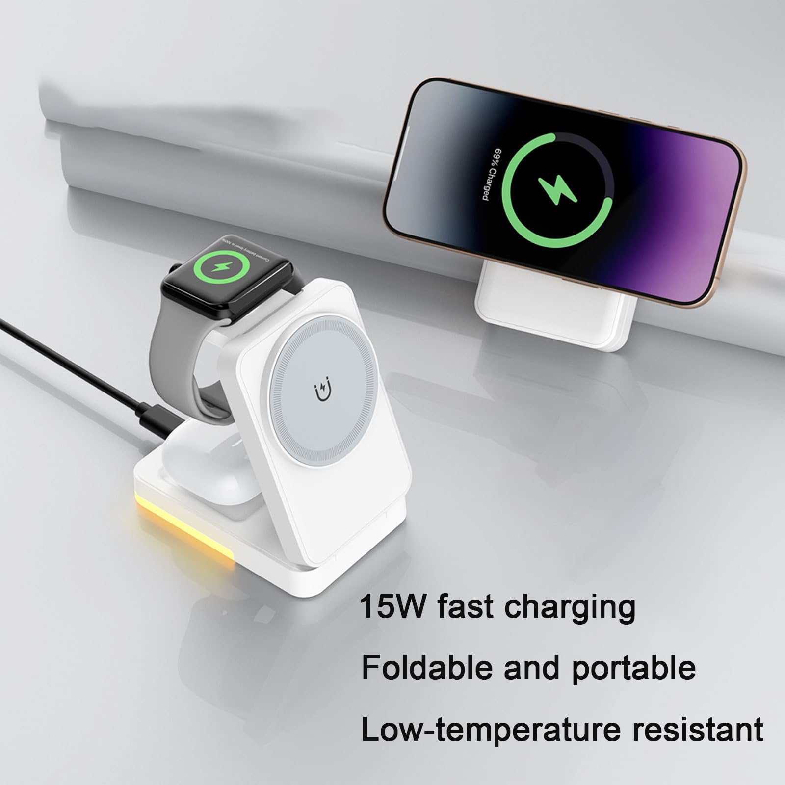 3-in-1 Foldable Wireless Charg - Usb C Earphone recension och pris