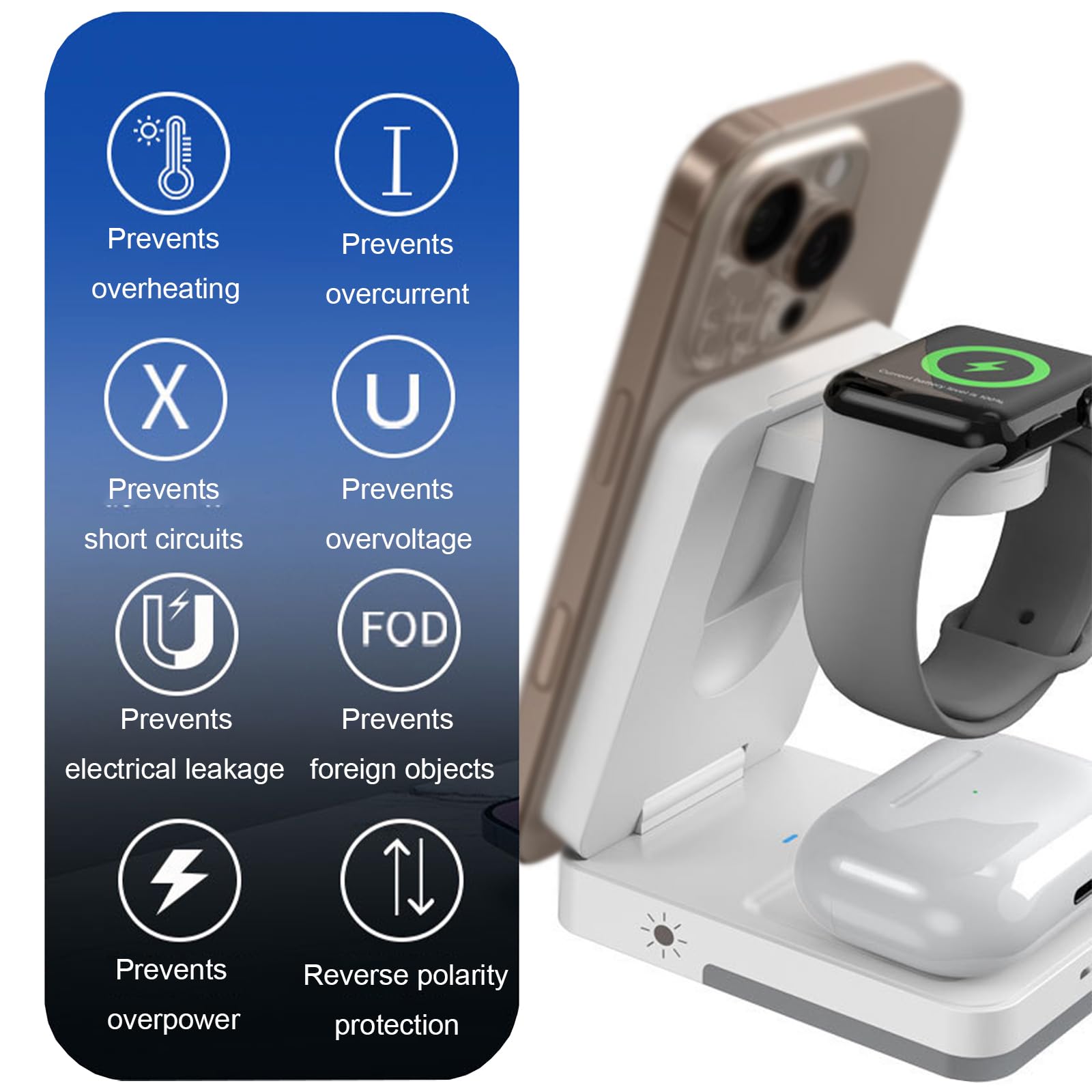 3-in-1 Foldable Wireless Charg - Usb C Earphone recension och pris